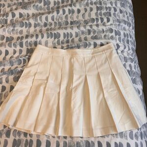 Sunday Best Cream Pleated Mini Skirt